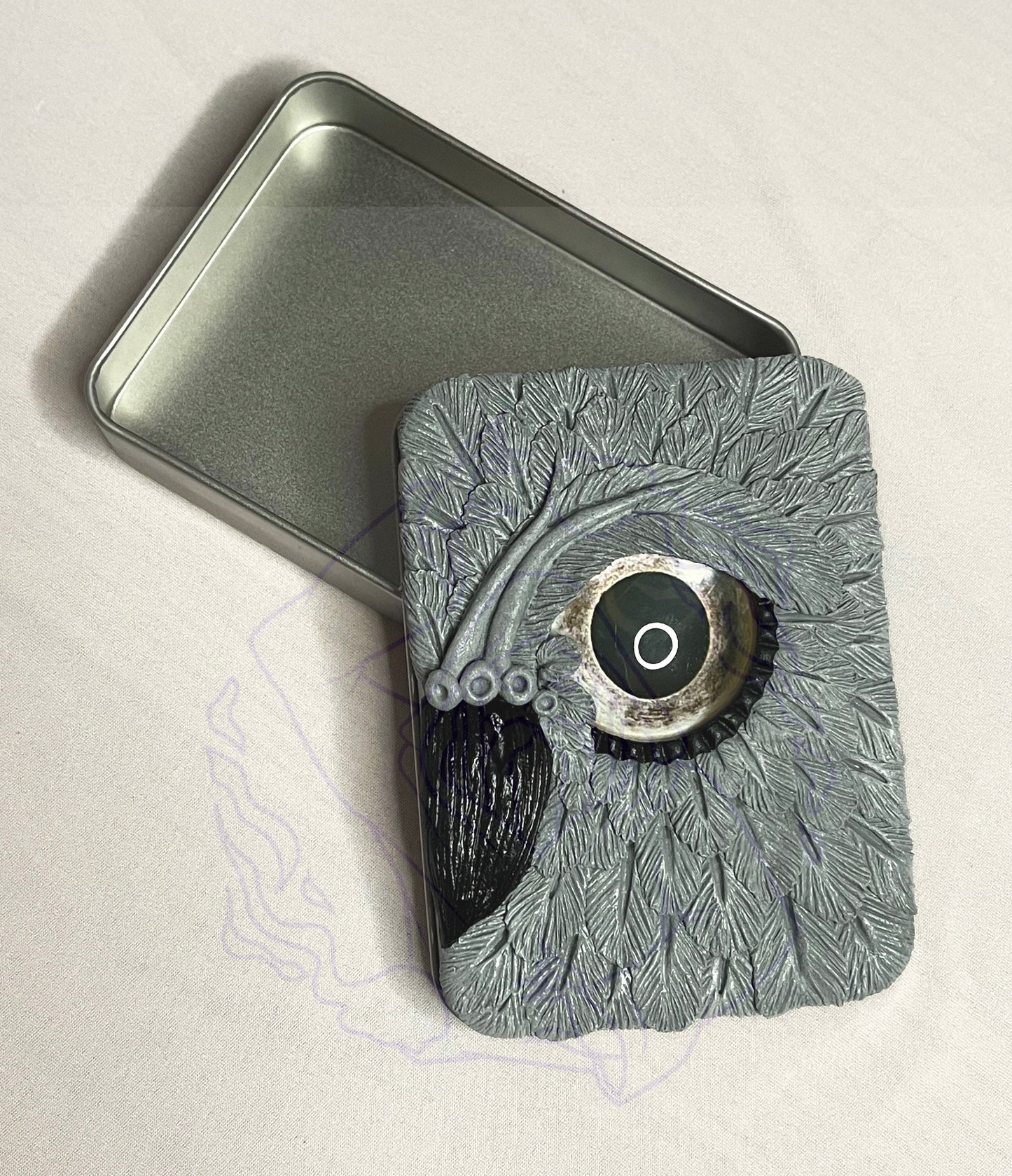 Large Gray Owl Tin